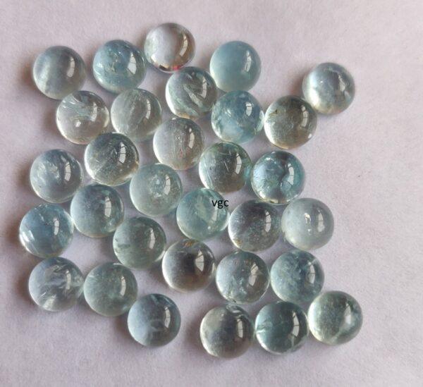 Natural 4 mm Aquamarine Round Cabochon AAA Quality – Aquamarine Round Cabochon 4mm