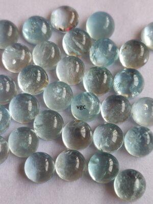 Natural 3 mm Aquamarine Round Cabochon AAA Quality – Aquamarine Round Cabochon 3mm