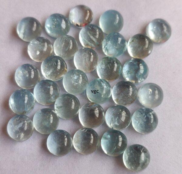 Natural 4 mm Aquamarine Round Cabochon AAA Quality – Aquamarine Round Cabochon 4mm