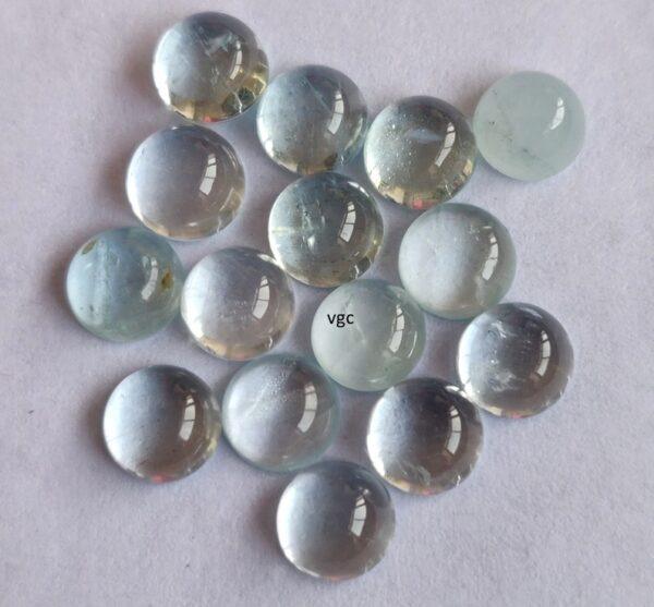 Natural 5 mm Aquamarine Round Cabochon AAA Quality – Aquamarine Round Cabochon 5mm