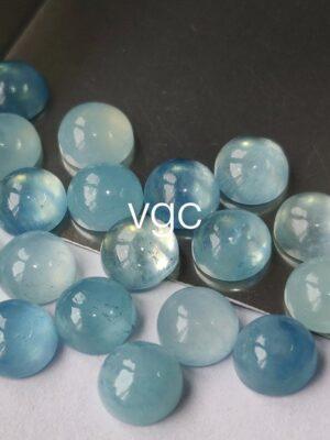 Natural 10 mm Aquamarine Round Cabochon AAA Quality – Aquamarine Round Cabochon 10mm