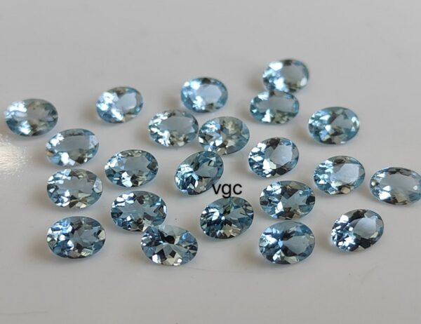Natural 6×8 mm Santa Maria Shade Blue Aquamarine Oval Cut Faceted AAA Quality – Aquamarine Oval Faceted 6x8mm