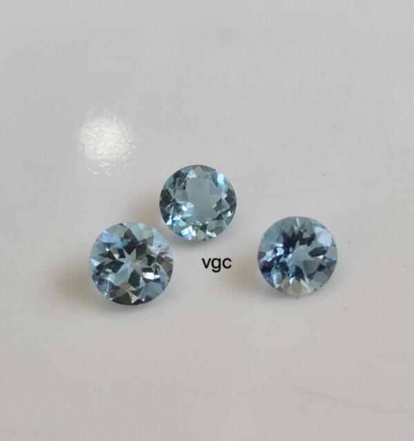 Natural 6 mm Santa Maria Shade Blue Aquamarine Round Faceted AAA Quality – Aquamarine Round Faceted 6mm