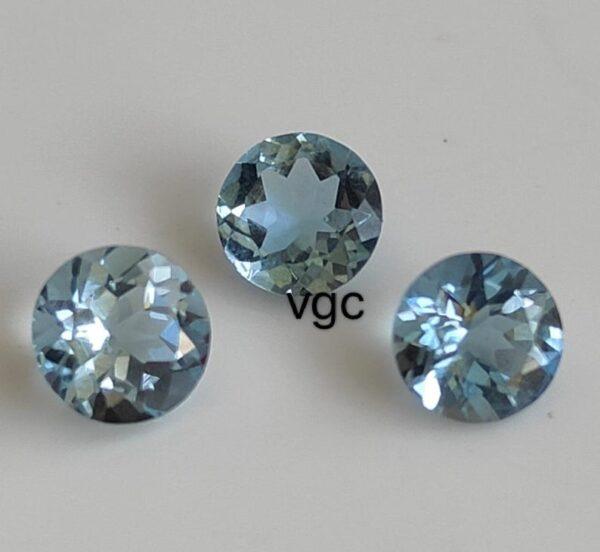 Natural 6 mm Santa Maria Shade Blue Aquamarine Round Faceted AAA Quality – Aquamarine Round Faceted 6mm