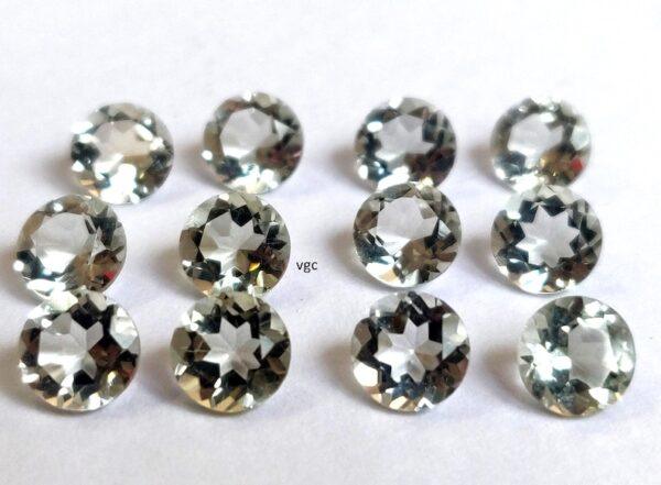 Natural 6 mm Green Amethyst Round Faceted AAA Quality – Amethyst Round Faceted 6mm