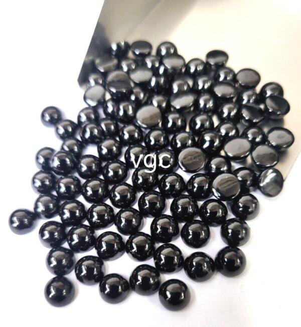 Natural Black Spinel 8 mm Round Cabochon Flat Back – Black Spinel Round Cabochon 8mm