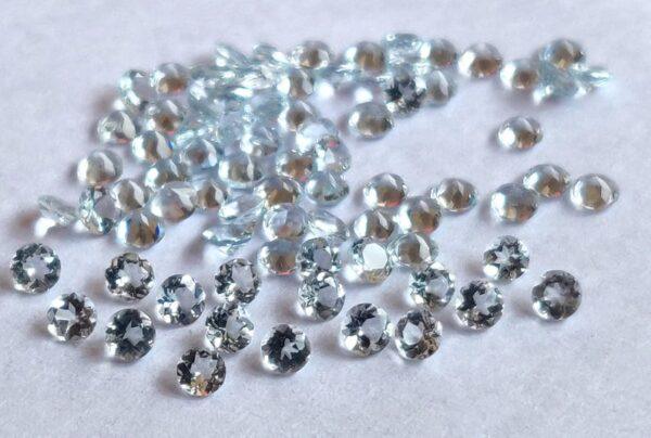 Natural 2.5 mm Aquamarine Round Faceted AAA Quality – Aquamarine Round Faceted 2.5mm