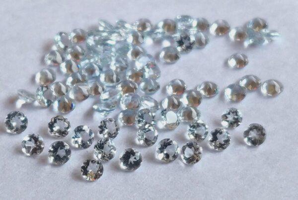 Natural 2.5 mm Aquamarine Round Faceted AAA Quality – Aquamarine Round Faceted 2.5mm