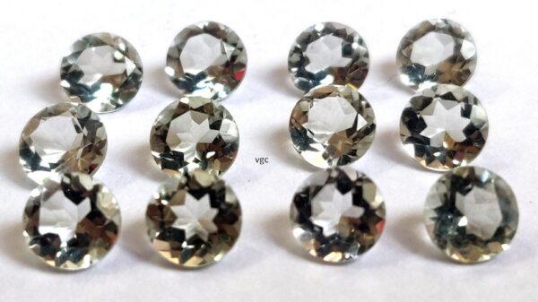 Natural 6 mm Green Amethyst Round Faceted AAA Quality – Amethyst Round Faceted 6mm