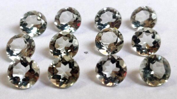 Natural 6 mm Green Amethyst Round Faceted AAA Quality – Amethyst Round Faceted 6mm