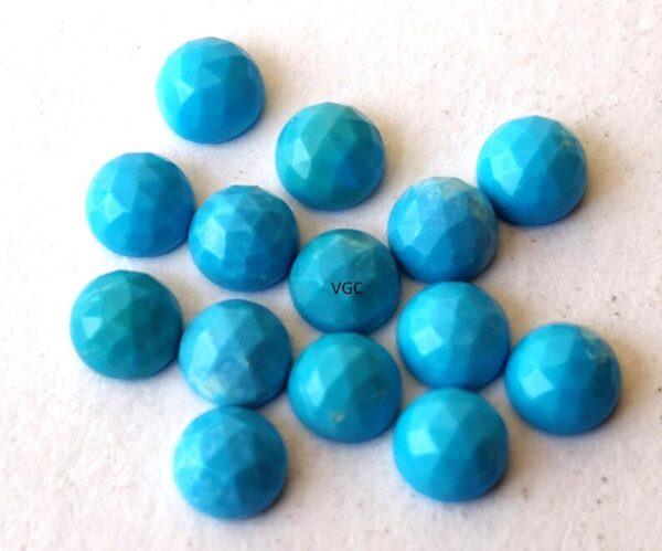 Natural 6 mm Arizona Turquoise Round Rose Cut AAA Quality – Turquoise Round Rose Cut 6mm