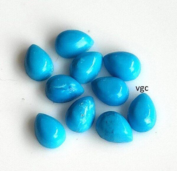Natural 5×7 mm Arizona Turquoise Pear Cabochon Flat Back AAA Quality – Turquoise Pear Cabochon 5x7mm
