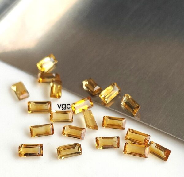 Natural 1.5×3 mm Citrine Baguette Cut Faceted AAA Quality – Citrine Baguette Faceted 1.5x3mm