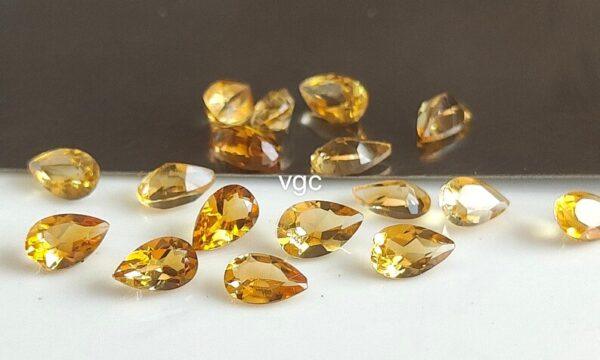 Natural 6×9 mm Citrine Pear Cut Faceted AAA Quality – Citrine Pear Faceted 6x9mm
