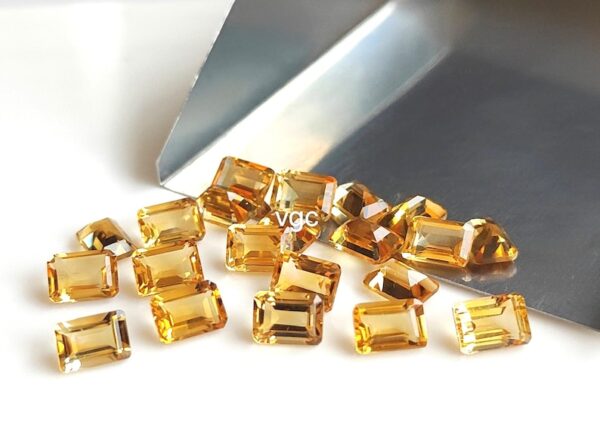 Natural 4×6 mm Citrine Octagon Cut Faceted AAA Quality – Citrine Octagon Faceted 4x6mm