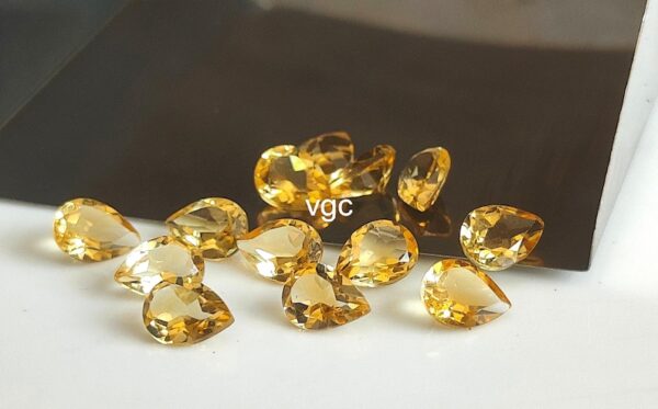 Natural 6×9 mm Citrine Pear Cut Faceted AAA Quality – Citrine Pear Faceted 6x9mm