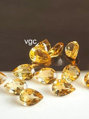 Natural 5×7 mm Citrine Pear Cut Faceted AAA Quality – Citrine Pear Faceted 5x7mm