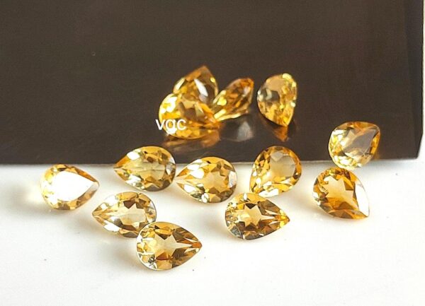 Natural 6×9 mm Citrine Pear Cut Faceted AAA Quality – Citrine Pear Faceted 6x9mm