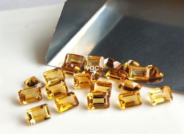 Natural 4×6 mm Citrine Octagon Cut Faceted AAA Quality – Citrine Octagon Faceted 4x6mm
