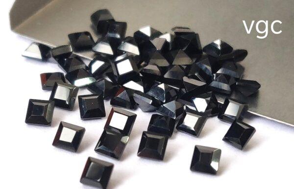 Natural Black Spinel 4 mm Square Cut Faceted – Black Spinel Square Faceted 4mm