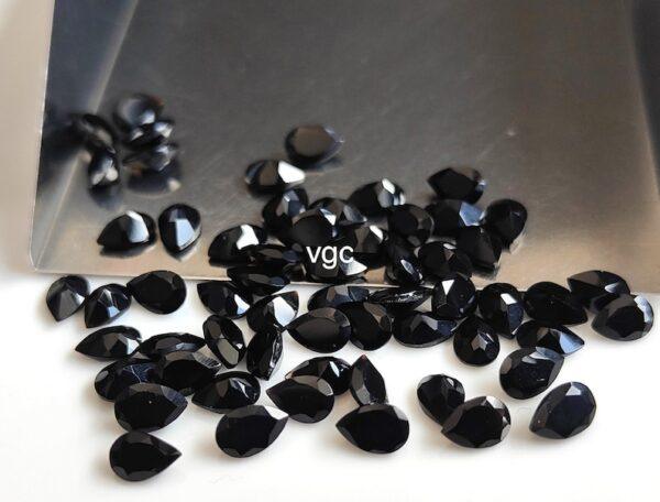 Natural Black Spinel 4×6 mm Pear Cut Faceted – Black Spinel Pear Faceted 4x6mm