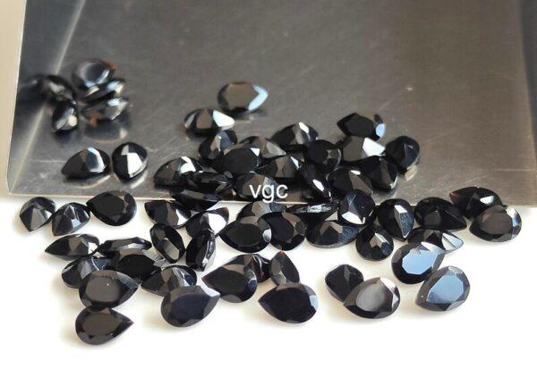 Natural Black Spinel 4×6 mm Pear Cut Faceted – Black Spinel Pear Faceted 4x6mm