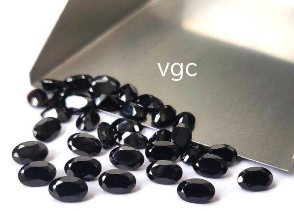 Natural Black Spinel 7×9 mm Oval Cut Faceted – Black Spinel Oval Faceted 7x9mm