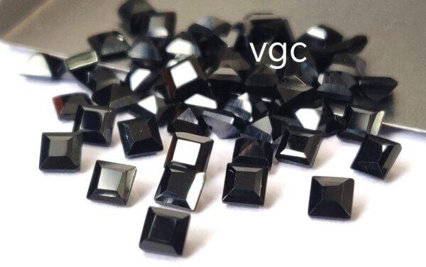 Natural Black Spinel 4 mm Square Cut Faceted – Black Spinel Square Faceted 4mm