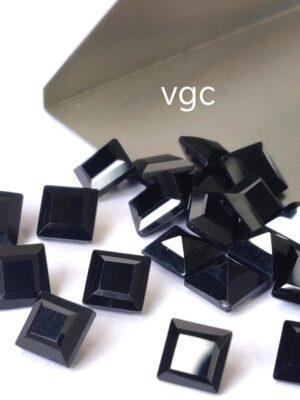 Natural Black Spinel 10 mm Square Cut Faceted – Black Spinel Square Faceted 10mm