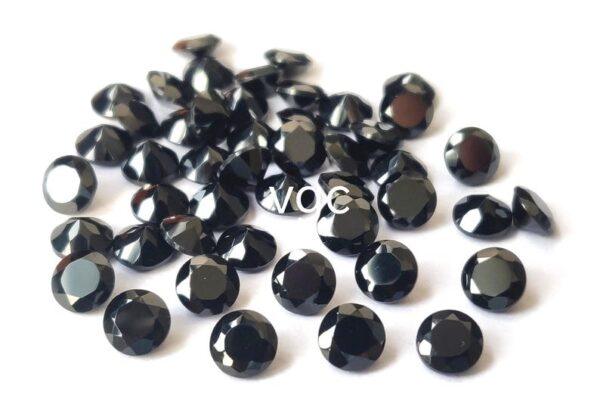 Natural Black Spinel 5 mm Round Cut Faceted – Black Spinel Round Faceted 5mm