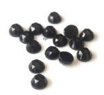 Natural Black Spinel 6 mm Round Rose Cut Flat Back – Black Spinel Round Rose Cut 6mm