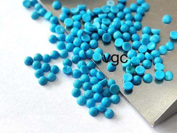 Natural 2 mm Arizona Turquoise Round Cabochon Flat Back AAA Quality – Turquoise Round Cabochon 2mm