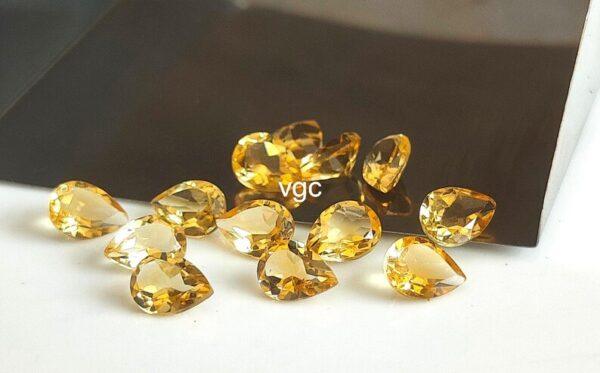 Natural 6×9 mm Citrine Pear Cut Faceted AAA Quality – Citrine Pear Faceted 6x9mm