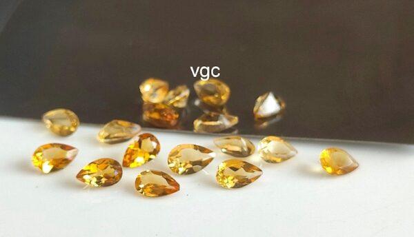 Natural 3×5 mm Citrine Pear Cut Faceted AAA Quality – Citrine Pear Faceted 3x5mm
