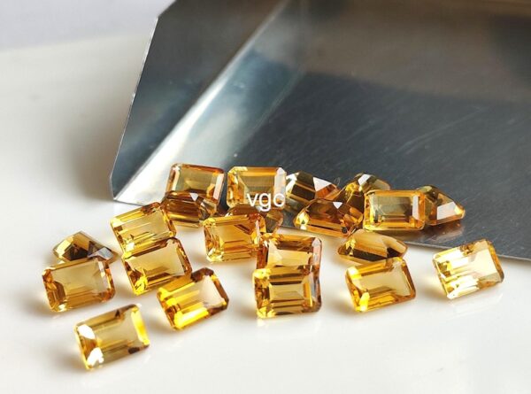 Natural 4×6 mm Citrine Octagon Cut Faceted AAA Quality – Citrine Octagon Faceted 4x6mm