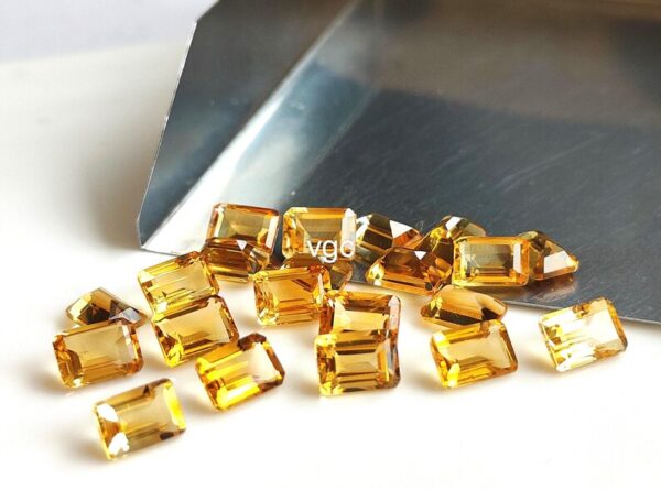 Natural 4×6 mm Citrine Octagon Cut Faceted AAA Quality – Citrine Octagon Faceted 4x6mm