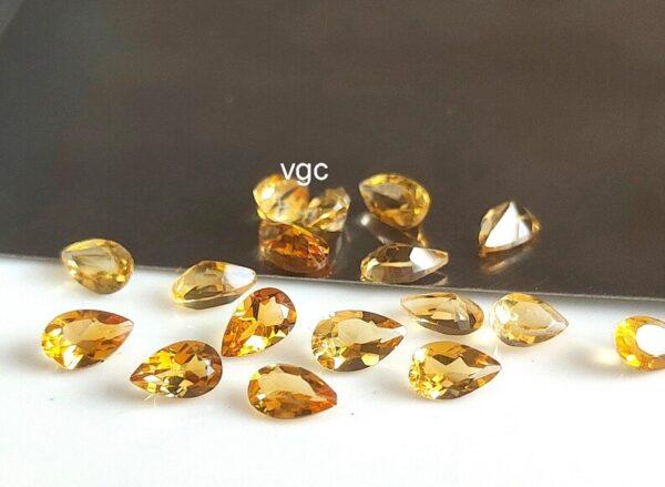 Natural 3×5 mm Citrine Pear Cut Faceted AAA Quality – Citrine Pear Faceted 3x5mm