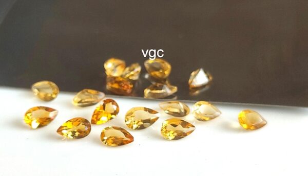 Natural 3×5 mm Citrine Pear Cut Faceted AAA Quality – Citrine Pear Faceted 3x5mm