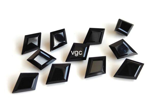 Natural Black Spinel Fancy Kite Shape 10×14 mm Faceted Cut – AAA Quality Black Spinel Fancy Kite Shape 10x14mm