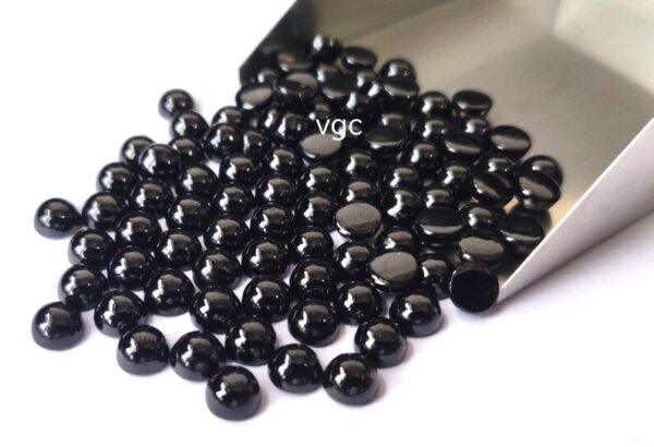 Natural Black Spinel 8 mm Round Cabochon Flat Back – Black Spinel Round Cabochon 8mm