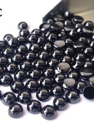 Natural Black Spinel 10 mm Round Cabochon Flat Back – Black Spinel Round Cabochon 10mm