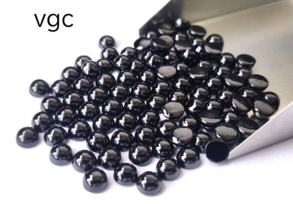 Natural Black Spinel 8 mm Round Cabochon Flat Back – Black Spinel Round Cabochon 8mm