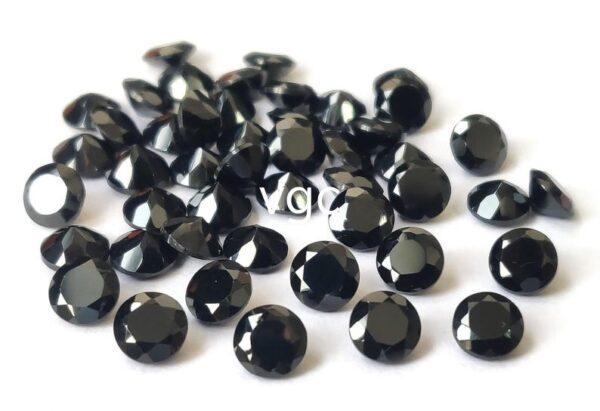 Natural Black Spinel 5 mm Round Cut Faceted – Black Spinel Round Faceted 5mm