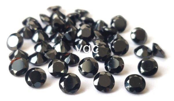 Natural Black Spinel 5 mm Round Cut Faceted – Black Spinel Round Faceted 5mm