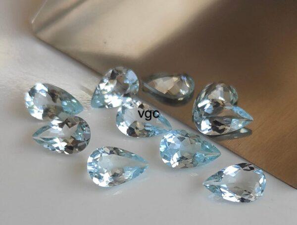 Natural 3×5 mm Aquamarine Pear Cut Faceted AAA Quality – Aquamarine Pear Faceted 3x5mm
