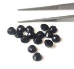 Natural Black Spinel 6 mm Round Rose Cut Flat Back – Black Spinel Round Rose Cut 6mm