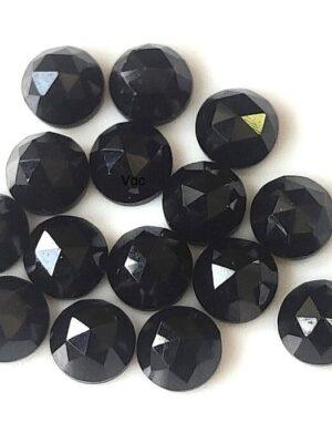 Natural Black Spinel 3 mm Round Rose Cut Flat Back – Black Spinel Round Rose Cut 3mm
