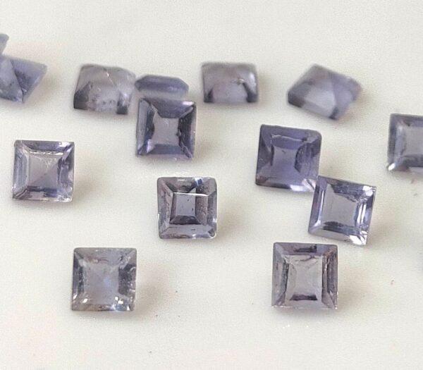 Natural Iolite 6 mm Square Faceted Cut – Iolite Square Faceted 6mm