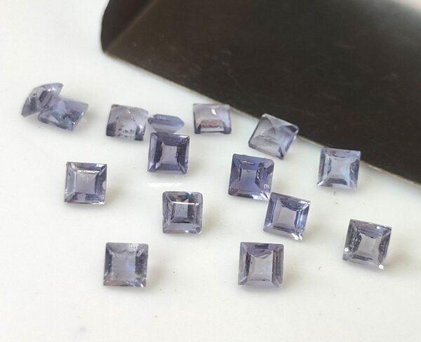 Natural Iolite 6 mm Square Faceted Cut – Iolite Square Faceted 6mm