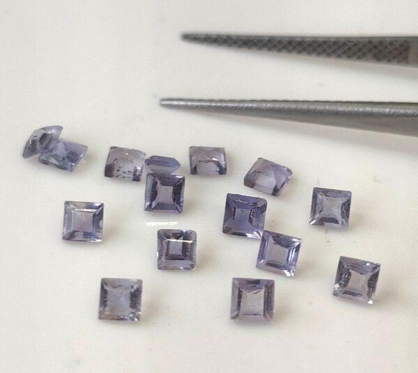 Natural Iolite 6 mm Square Faceted Cut – Iolite Square Faceted 6mm